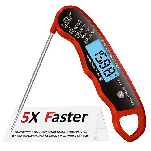 0.6S Instant Read Digital Meat Thermometer Probe/Pen，Factory‑Calibrated/Waterproof/Backlit/Magnetic/Flip Display/Motion Sensor:Outdoor BBQ, Barbecue Grilling, Smoking, Oven, Baking, Oil, Candy in Saudi Arabia