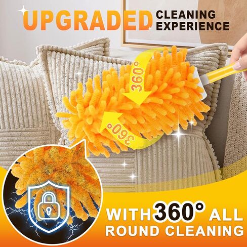 Duster Refill for Swiffer, 360 Dusters Heavy Duty Refills, Reusable Duster Kit for Home, Office, Furniture and Outdoor (5 Pack + 1 Handle) in Saudi Arabia