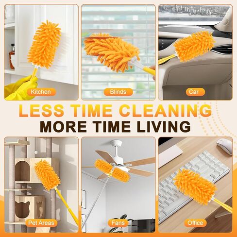 Duster Refill for Swiffer, 360 Dusters Heavy Duty Refills, Reusable Duster Kit for Home, Office, Furniture and Outdoor (5 Pack + 1 Handle) in Saudi Arabia