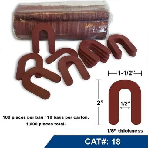 Red 1/8" x 1-1/2" x 2" Horseshoe Shims - 100 Shims in Kuwait