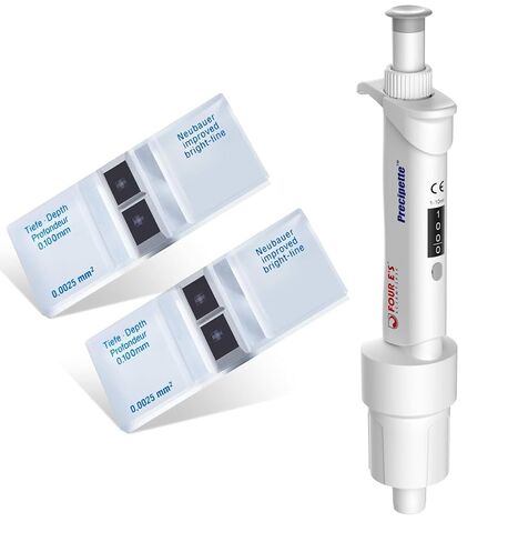 FOUR E'S SCIENTIFIC 1-10ml ماصة أحادية القناة مع عبوتين من جهاز قياس الكريات النويباور المحسن in Saudi Arabia