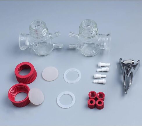 jcwwolk Microbial Electrochemical Reaction Chamber, Dual-Chamber Glass Reactor, 100-2000ml Capacity, with Proton Exchange Membrane & Tower Port, for Lab Fluid Experimentsh in Saudi Arabia