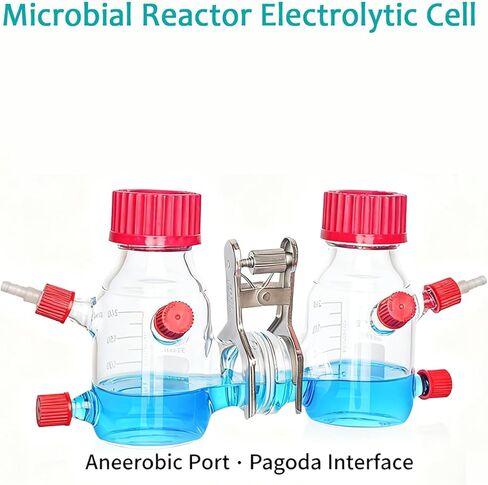 jcwwolk Microbial Electrochemical Reaction Chamber, Dual-Chamber Glass Reactor, 100-2000ml Capacity, with Proton Exchange Membrane & Tower Port, for Lab Fluid Experimentsh in Saudi Arabia