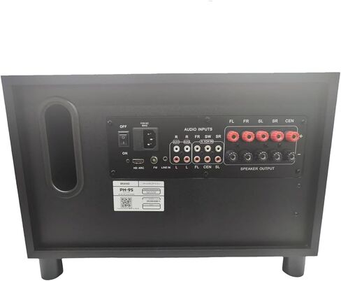 5.1 Channel Home Theater System with 10" Subwoofer, 500W Peak Power, Bluetooth 5.0, FM Radio, Remote Control - for Movies/Music/Karaoke (5 Speakers + RCA/USB) in Kuwait