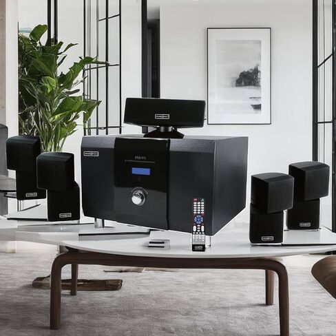 5.1 Channel Home Theater System with 10" Subwoofer, 500W Peak Power, Bluetooth 5.0, FM Radio, Remote Control - for Movies/Music/Karaoke (5 Speakers + RCA/USB) in Kuwait