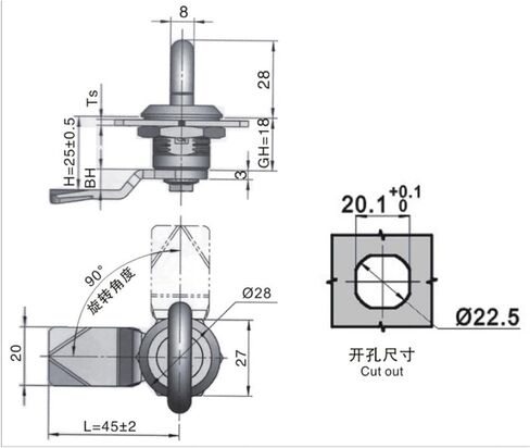 Cam Lock with Handle 715 714 Cylindrical Iron Cabinet Control 1Pcs(714) in Saudi Arabia