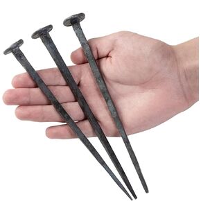 TRASEXTRA 3 قطع أظافر مزورة يدويًا، صليب يسوع، أظافر زخرفية من الحديد المطاوع، أظافر حديدية، مسمار رأس مسطح لصلب يسوع، الحالة الأصلية، مع طبقة الصدأ وأكسيد مزورة، لمسة نهائية من الحديد الرمادي الطبيعي (3) in Kuwait