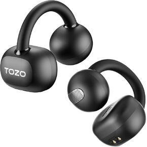 TOZO O2 True Open Ear Wireless Headphones Lightweight with Multi-Angle Adjustment, Bluetooth 5.3 Earbuds with Dual-Axis Design for Long-Lasting Comfort, Crystal-Clear Calls for Driving, Dark Black in Saudi Arabia