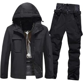 بدلة ثلج للرجال والنساء - سترة وسروال تزلج شتوي بلون سادة طقم بدلات ثلج دافئة مقاومة للرياح في الهواء الطلق in Kuwait