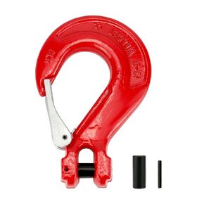 QWORK Clevis Slip Hook with Latch, 1 Pack, 1/2", 11600 lbs Load Limit, Grade 80 Drop Forged Alloy Steel in Kuwait