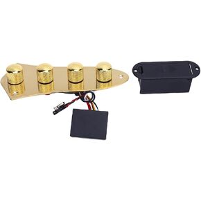 LiebeWH Prewired Guitar Control Plate with Metal Knobs 3 Stage Preamplifier Bass Guitar Control Board Assembly Replacement (Black) in Saudi Arabia