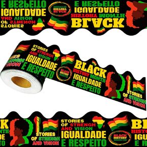 69 Feet Bulletin Board Borders, Straight Rolled Border Trim with Tropical Leaves Patterns for School, Classroom & Offices Decorate in Kuwait