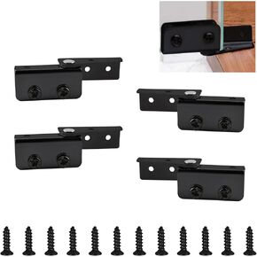 UFURMATE Glass Door Hinge 8Pcs Side Mounted Frameless Glass Door Pivot Hinges Clamp Adjustable Cabinet Pivot Hinge Clip Replacement Kit for 5-8mm Free-Swinging Glass Door (Black) in Kuwait