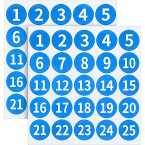 Shimmeroo 50 قطعة من ملصقات الأرقام الصغيرة 1-25،1 بوصة ملصقات ملصقات أرقام متتالية، ملصقات أرقام فينيل ذاتية اللصق للفصول الدراسية، والمخزون، والتنظيم، والصناديق، والمنزل، والمكتب in Kuwait
