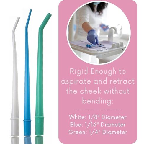BRITEDENT Large Vented 1/4" Diam. Universal Disposable Latex Free Surgical Aspirator Suction Tips. Green. 100 Pcs in Saudi Arabia