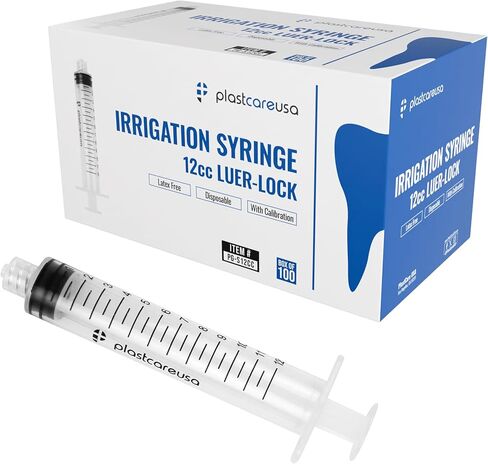 100 6ml Luer Lock Syringe without Needle, Disposable Luer Slip Tip Syringes - Non-Sterile, Latex-Free Plastic Dispenser by PlastCare USA in Saudi Arabia