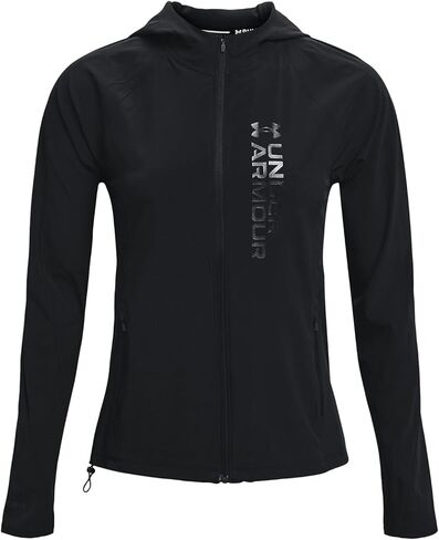 Under Armour - سترة نسائية Outrun The Storm، اللون أسود/أسود (001)، المقاس: X-Large in Saudi Arabia