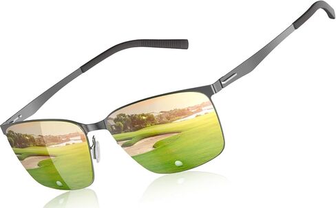 نظارات شمسية Xoxocos Golf للرجال، عدسات مستقطبة للقراءة باللون الأخضر، خفيفة الوزن وأنيقة للعب الغولف وصيد الأسماك والقيادة in Kuwait