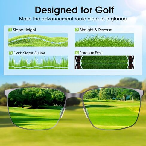 نظارات شمسية Xoxocos Golf للرجال، عدسات مستقطبة للقراءة باللون الأخضر، خفيفة الوزن وأنيقة للعب الغولف وصيد الأسماك والقيادة in Kuwait