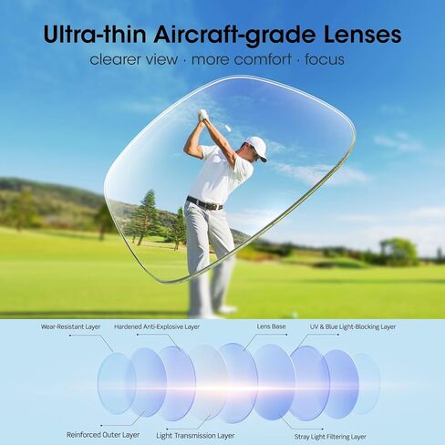نظارات شمسية Xoxocos Golf للرجال، عدسات مستقطبة للقراءة باللون الأخضر، خفيفة الوزن وأنيقة للعب الغولف وصيد الأسماك والقيادة in Kuwait