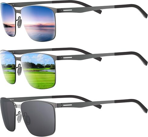 نظارات شمسية Xoxocos Golf للرجال، عدسات مستقطبة للقراءة باللون الأخضر، خفيفة الوزن وأنيقة للعب الغولف وصيد الأسماك والقيادة in Kuwait