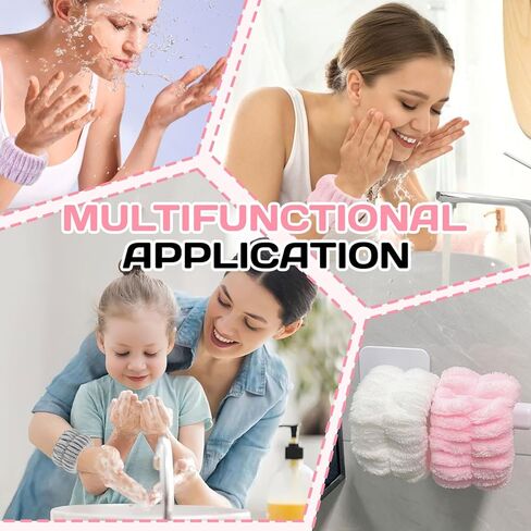 Wrist Towels 6PCS Face Washing Absorbent Wristbands Microfiber Spa Wristbands for Washing Face Arm Bands of Prevent Water from Spilling Down Your Arms Sweatband for Women Children in Saudi Arabia