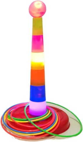 KOLAAZRE Children's Parent-Child Girl Throwing Ring Toy Ring stall Outdoor Throwing Ring Tower Kindergarten Game Toys Towel, 24 circles in Saudi Arabia
