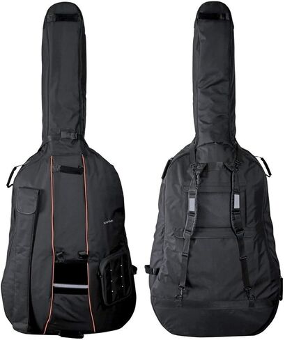 GEWA Double Bass Gig-Bag Premium 3/4-10 مم، جيب مقوس، أشرطة حقيبة الظهر، جيب للموسيقى الورقية in Saudi Arabia