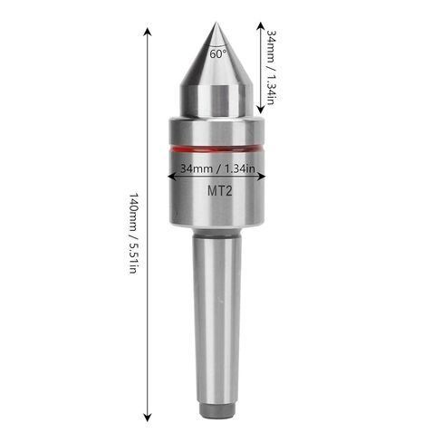 MT2 Live Center, Triple Ball Bearing 60° Tailstock Live Center High Carbon Steel Morse Taper Turning Tool for High Speed CNC Lathe Wood Lathe Metal Lathe in Saudi Arabia