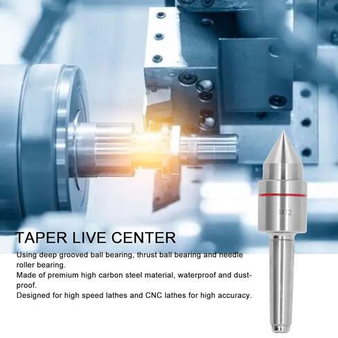 MT2 Live Center, Triple Ball Bearing 60° Tailstock Live Center High Carbon Steel Morse Taper Turning Tool for High Speed CNC Lathe Wood Lathe Metal Lathe in Saudi Arabia
