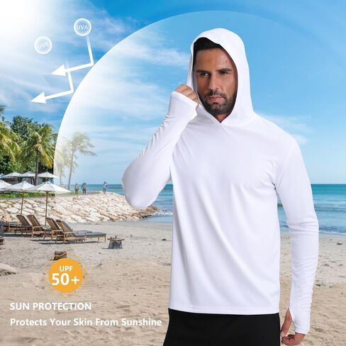 Men's Fishing Hoodie Shirts 4 Pack/5 Pack Sun Protection UPF 50+ Running Swimming Rash Guard Shirt in Saudi Arabia