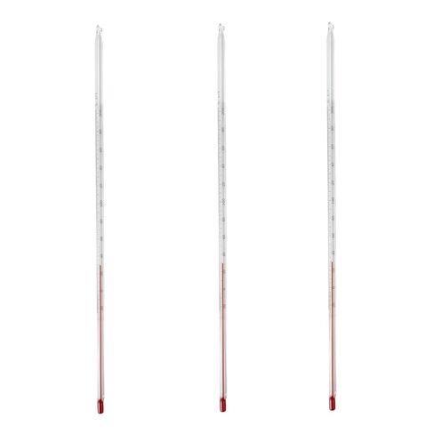 Deschem 3Pcs Lab Glass Celsius Thermometer -20 to +200℃ Length 300mm Laboratory Red Liquid Temprature Meter in Saudi Arabia