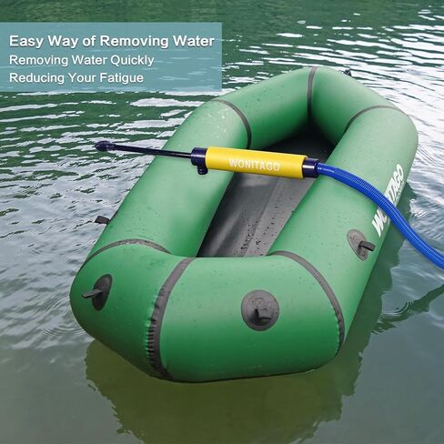 LINGVUM Manual Bilge Pump for Kayak, Canoe and Boat, 17" Portable Siphon Hand Water Pump for Kayaks with Reversible Hose, Yellow in Saudi Arabia