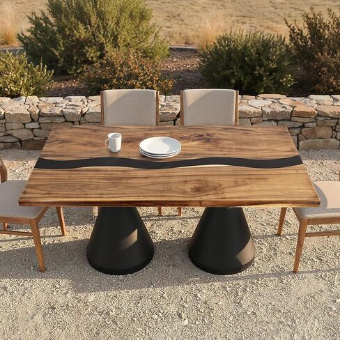 سطح طاولة من خشب الإيبوكسي مقاس 60 بوصة × 30 بوصة من Lumber Grand - سطح مكتب مستطيل مصنوع يدويًا للمكتب والقهوة والمطاعم وطاولة الطعام وسطح عمل المطبخ الريفي، متين وقوي، مصمم ليدوم طويلاً. in Saudi Arabia