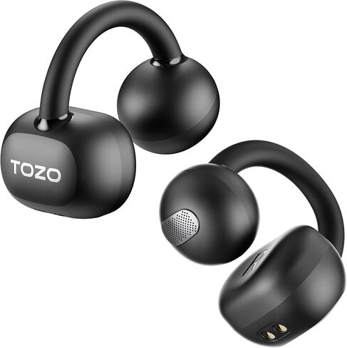سماعات الرأس اللاسلكية ذات الأذن اللاسلكية TOZO O2 خفيفة الوزن مع تعديل متعدد الزوايا ، وسماعات الأذن 5.3 Bluetooth 5.3 مع تصميم ثنائي المحور للراحة طويلة الأمد ، ومكالمات متوسطة الكريستال للقيادة ، والأسود الداكن. in Saudi Arabia