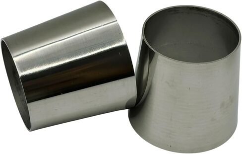 Chrome Silver SS304 Stainless Steel Adapter Connector Mandrel Exhaust Bend Elbow Pipe Concentric Reducer for Car Industrial Piping 2pcs (1.5 inch to 2 inch OD) in Kuwait