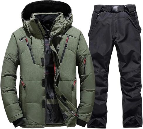 Men's Winter Ski Suit Warm Windproof Jacket And Ski Pants Two Piece Outdoor Snowboarding Outfit For Cold Weather in Saudi Arabia
