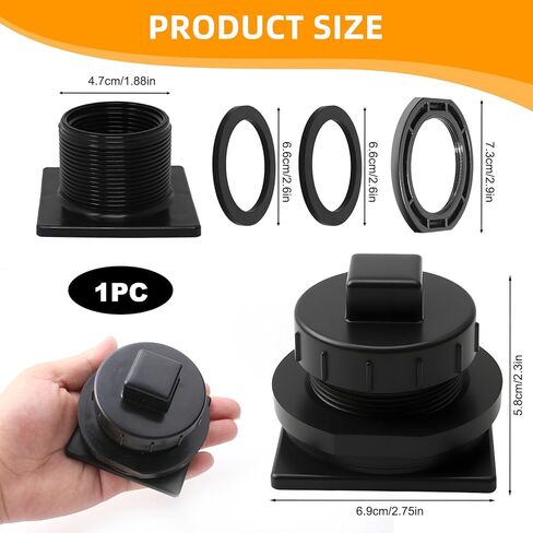 Stock Tank Drain Plug Fit for Rubbermaid Commercial Water Trough 50 70 100 150 300 Gallon Stock Tank Float Valve Drain Replacement, Stock Tank Plug Water Tank Plug for Rubbermaid (1PACK) in Saudi Arabia