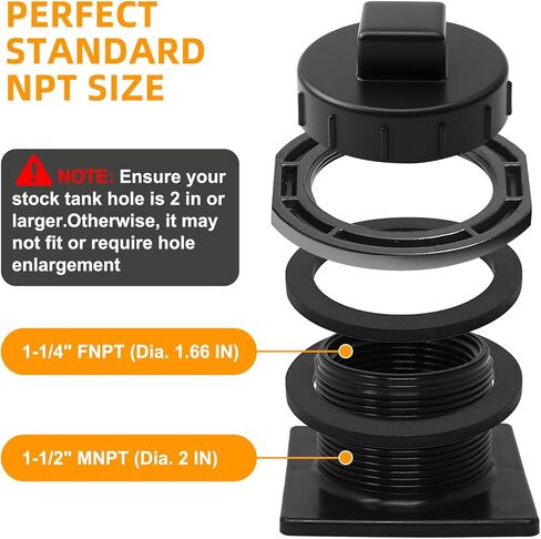 Stock Tank Drain Plug Fit for Rubbermaid Commercial Water Trough 50 70 100 150 300 Gallon Stock Tank Float Valve Drain Replacement, Stock Tank Plug Water Tank Plug for Rubbermaid (1PACK) in Saudi Arabia