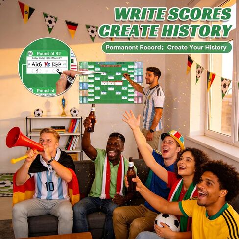ملصق جدول كأس العالم 2026 من WUSUTE، بضائع كأس العالم 2026 لمحبي كرة القدم، ملصق بطولة كرة القدم للجماهير، ديكورات الحفلات تتطابق مع مخطط الحائط، 39.4 بوصة × 25.7 بوصة in Kuwait