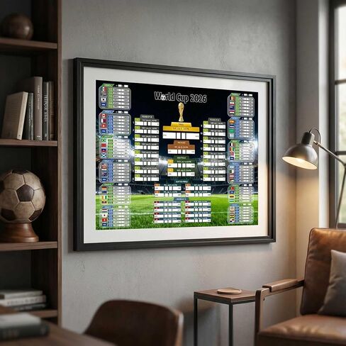 ملصق قماشي لسجل بطولة كأس العالم مقاس 22.3 بوصة * 33.11 بوصة + جهاز تتبع مرحلة المجموعات مقاس 23.39 بوصة * 16.54 بوصة وملصق ورقي لطاولة معلومات اللعبة الكاملة - يجب اقتناؤه لعشاق كرة القدم ومشجعي كرة القدم والمنزل والمكتب والبار، ضروري لحفلة مشاهدة كرة ال in Kuwait