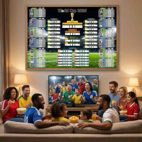 ملصق قماشي لسجل بطولة كأس العالم مقاس 22.3 بوصة * 33.11 بوصة + جهاز تتبع مرحلة المجموعات مقاس 23.39 بوصة * 16.54 بوصة وملصق ورقي لطاولة معلومات اللعبة الكاملة - يجب اقتناؤه لعشاق كرة القدم ومشجعي كرة القدم والمنزل والمكتب والبار، ضروري لحفلة مشاهدة كرة ال in Kuwait