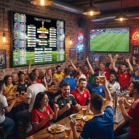 ملصق قماشي لسجل بطولة كأس العالم مقاس 22.3 بوصة * 33.11 بوصة + جهاز تتبع مرحلة المجموعات مقاس 23.39 بوصة * 16.54 بوصة وملصق ورقي لطاولة معلومات اللعبة الكاملة - يجب اقتناؤه لعشاق كرة القدم ومشجعي كرة القدم والمنزل والمكتب والبار، ضروري لحفلة مشاهدة كرة ال in Kuwait