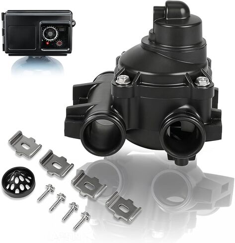 Rendrox 3/4" Dual Ports Paddlewheel Flow Meter Assembly with 15659 Right Angle Cover Compatible with Fleck 2510 5600 Commercial Metered Valves, Extended Range, Black in Saudi Arabia
