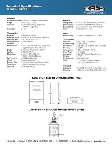 Flow Hunter III & LXD-04-P-10m - Ultrasonic Open Channel Flowmeter for Weirs and Flumes in Saudi Arabia