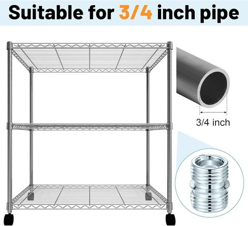 16 Pcs Coarse Thread Connectors 3/4 Inch Wire Shelving Pole 16 Teeth Wire Shelf Fittings Metal Shelf Unit Replacement Accessories for Wire Rack Poles Metal Shelving Parts in Saudi Arabia