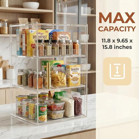 Large Transparent Bread Box, 3-Tier Food Storage Container for Countertop&Kitchen - Perfect for Bread, Bagels, Muffins, Keeping Fresh & Organized in Saudi Arabia