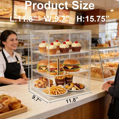 Large Transparent Bread Box, 3-Tier Food Storage Container for Countertop&Kitchen - Perfect for Bread, Bagels, Muffins, Keeping Fresh & Organized in Saudi Arabia