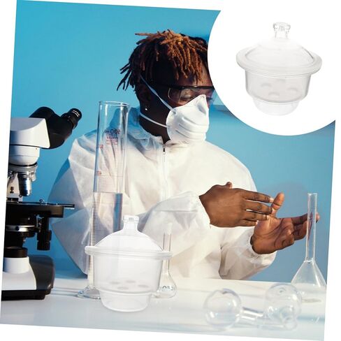FELTECHELECTR 1pc Laboratory Glass Desiccator Jar Vacuum Drying Vessel Random Base Holes Corrosion Resistant for Scientific Experiments and Teaching in Kuwait