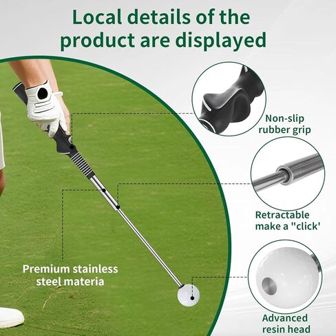 Pttlomlhj Retractable Golf Swing Trainer with Arm Band,Training Aid for Smooth Swing Golf Grip Attachment for Strength Training Chipping Hitting Ideal for Beginners, Indoor Outdoor Practice in Saudi Arabia